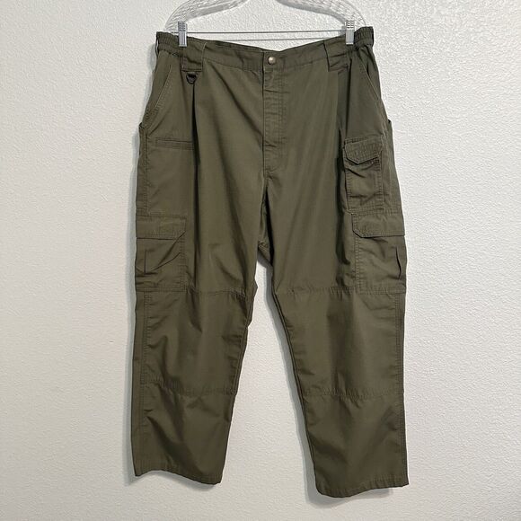 511 Tactical Tactile Pants Mens 42x32 Green Ripstop Cargo Pockets Combat Work